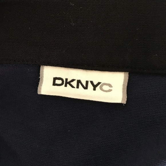 DKNYC Blue Black ColorBlock Skirt With Zip Slit - Picture 6 of 10